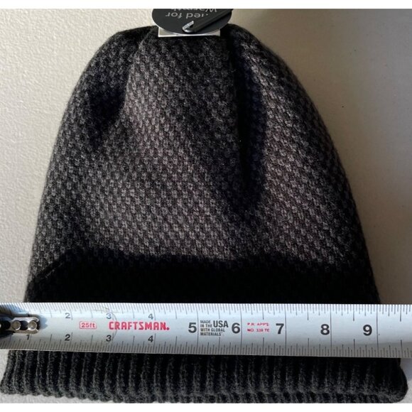 Dockers Black Knit Beanie Hat With Sherpa Lining For Warmth OS Acrylic/Polyester - Picture 4 of 7